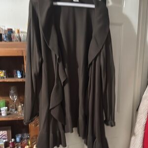 Gray Asymmetrical Ruffled Skirt